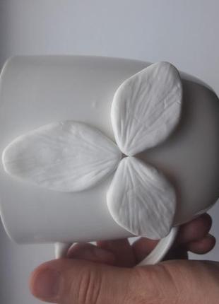 Кухоль із декором із полімерної глини "квітка орхідеї зберігає та2 фото