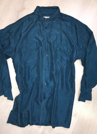 Сорочка блуза туніка реглан вінтаж шовк оверсайз long foland