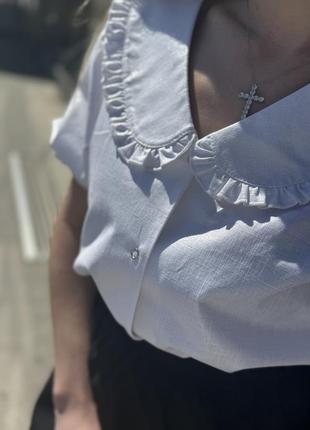 Дизайнерська блузка з комірцем6 фото