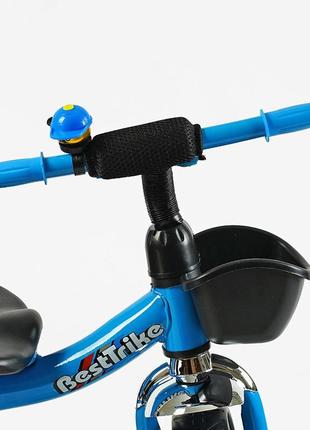 Велосипед 3-х колісний "best trike" колеса eva, сталева рама, дзвіночок, 2 кошики, блакитний2 фото
