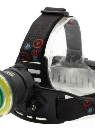 Фонарь налобный wd-106 (t6+cob, zoom)