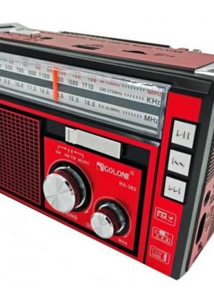 Радиоприемник поративный golon rx-382 fm фм радио проигрыватель с флешкой usb на аккумуляторе красный red
