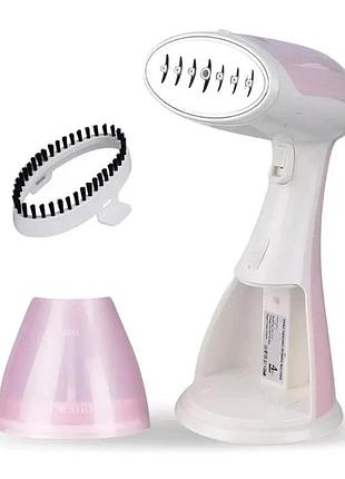Відпарювач ручний вертикальний raf r.1214p портативний для одягу 1500w pink/рожевий
