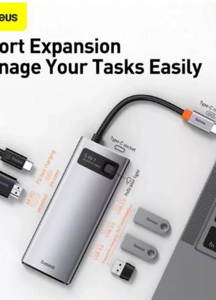 Разветвитель хаб переходник baseus wkwg020013 hub adapter type c to 3х usb 3.0 1х micro usb 1х hdmi для ноутбу
