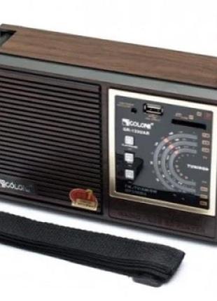 Портативний акумуляторний радіоприймач мультидіапазонний golon rx-9933 brown/коричневий