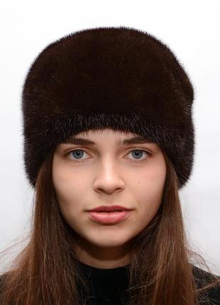 Женская зимняя норковая шапка