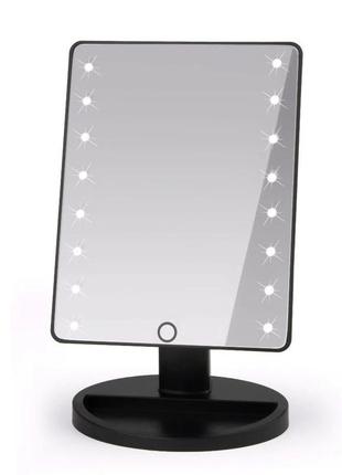 Дзеркало для макіяжу magic makeup mirror з led-підсвіткою чорний1 фото