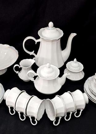 Сервіз чайний "серпанок люстр" коростенський фарфор складається з 31 предметів на 6 персон ручна робота.