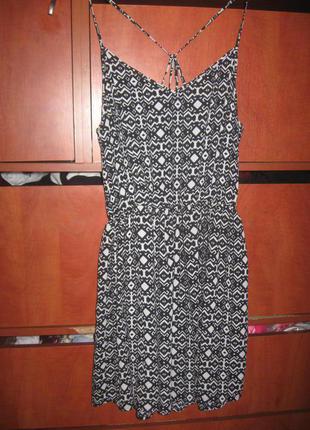 Сарафан принт aztec черно-белый