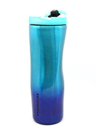 Термокружка starbucks термочашка старбакс el-504 blue 473ml