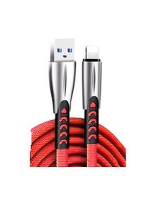 Кабель colorway usb-lightning, 2.4а, 1м, red (cw-cbul010-rd)