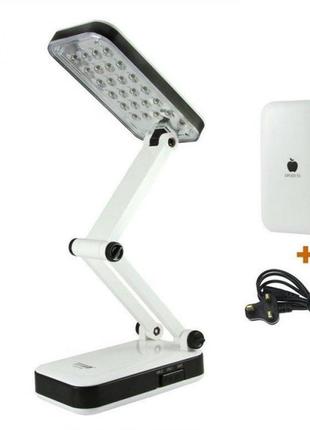 Настільна світлодіодна лампа трансформер на акумуляторі yiteng yt-666 24 led біла2 фото