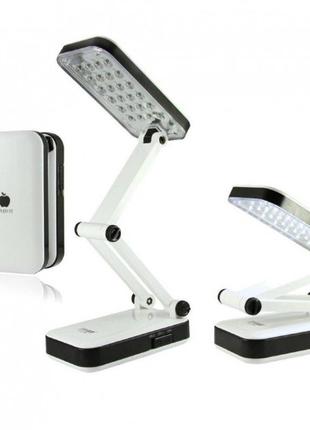 Настільна світлодіодна лампа трансформер на акумуляторі yiteng yt-666 24 led біла3 фото