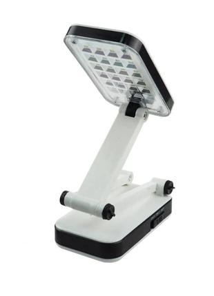 Настільна світлодіодна лампа трансформер на акумуляторі yiteng yt-666 24 led біла4 фото