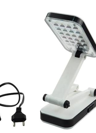 Настільна світлодіодна лампа трансформер на акумуляторі yiteng yt-666 24 led біла5 фото