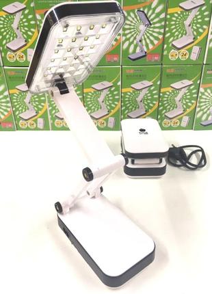 Настільна світлодіодна лампа трансформер на акумуляторі yiteng yt-666 24 led біла7 фото