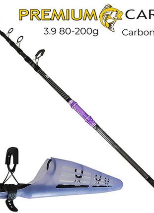 Спиннинг карбоновый телескопический samsfish premium carp 3.9м (80-200гр)