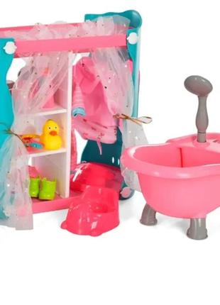 Игрушечная кукла-пупс с шкафом и ванной4 фото