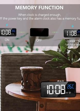 Цифровий будильник latec із великим світлодіодним дисплеєм тем...5 фото