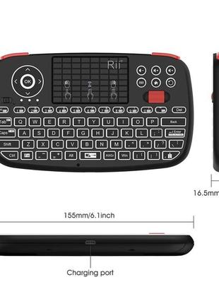 Rii (оновлення) i4 mini bluetooth keyboard with touchpad, blac...8 фото