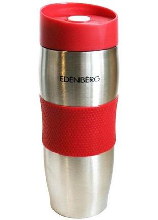 Термокружка с силиконовым держателем 380мл edenberg eb-621 красная