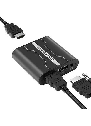 Розгалужувач hdmi 1 на 2 виходи, адаптер pwaytek 4k hdmi 1x2 р...