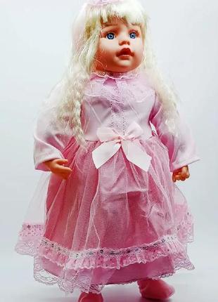 Красива велика лялька розмовляє українською мовою панночка 50 см у рожевому2 фото
