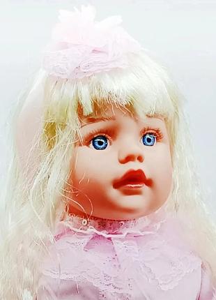 Красива велика лялька розмовляє українською мовою панночка 50 см у рожевому3 фото