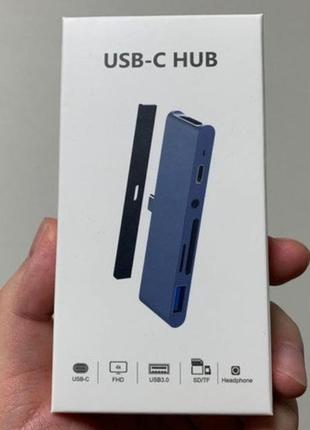 Хаб usb c hub для ipad pro, адапттер hommie 6 в 1 турі - з з 4...