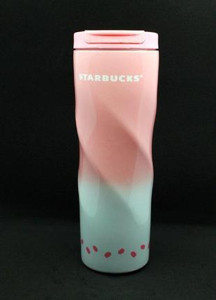 Термокружка starbucks термочашка старбакс el-502 spiral pink 473ml