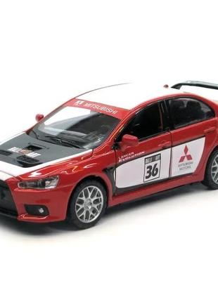 Машинка інерційна металева mitsubishi lancer evolution червона