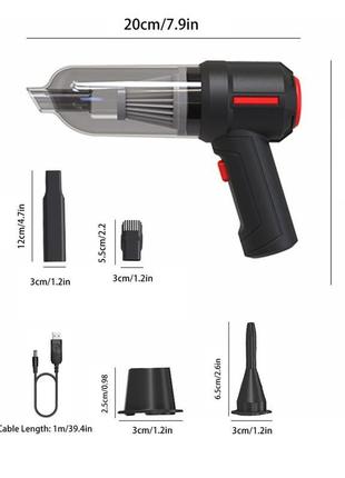 Акумуляторний ручний пилосос потужністю двигуна 120 вт, швидкі...