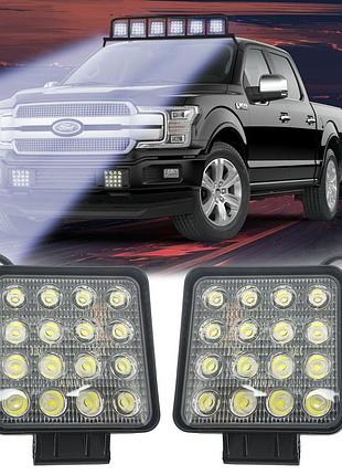 Светодиодные лэд фары на крышу, на дуги, на бампер. мощные led фары 16d / 48w. диоды osram / cree