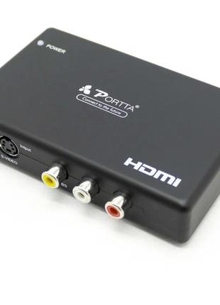 Portta av/cvbs composite rca + s-video to hdmi converter v1.3 ...