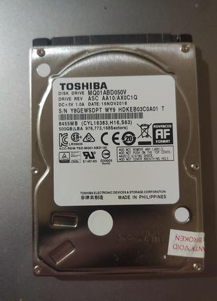 Жесткий диск toshiba 500gb 5400rpm 8mb mq01abf050 2.5" sataiii