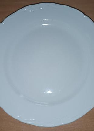 Блюдо круглое 300 мм ренессанс "белое " коростенский фарфор1 фото