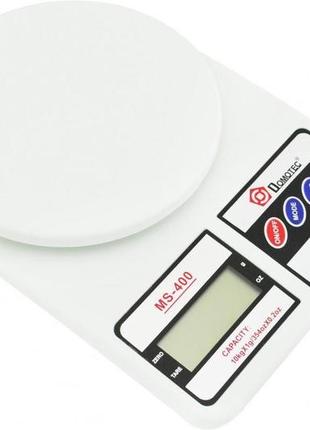 Кухонные весы domotec ms-400 белый