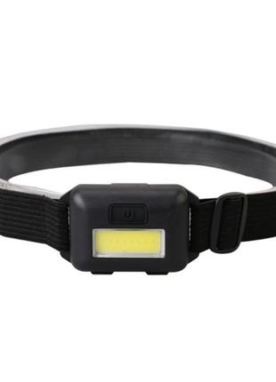 Налобний led ліхтар headlamp cob на батарейках