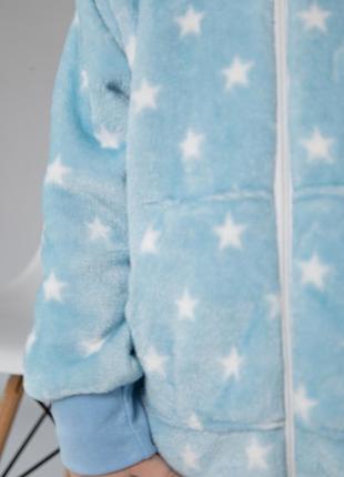 Слип махровый ромпер пижама для сна на мальчика на девочку голубая4 фото