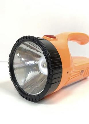 Фонарь аккумуляторный ручной yajia yj-2833 (1w +12 smd)  оранжевый