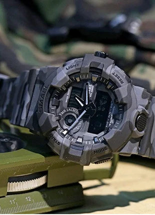 Мужские спортивные наручные часы smael камуфляжные защитные армейские военные8 фото