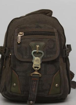 Шкільний міцний брезентовий рюкзак для підлітка gold be / goldbe1 фото