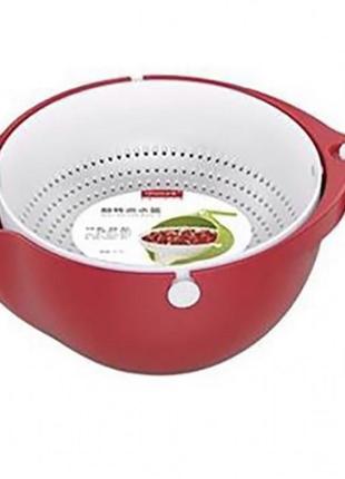 Миска-дуршлаг для ягід mesh strainer 2в1 red1 фото