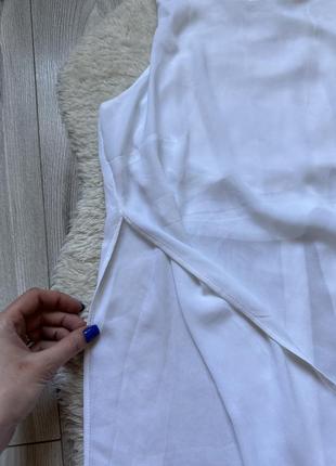 Блуза туника топ удлиненная белая накидка с разрезами4 фото