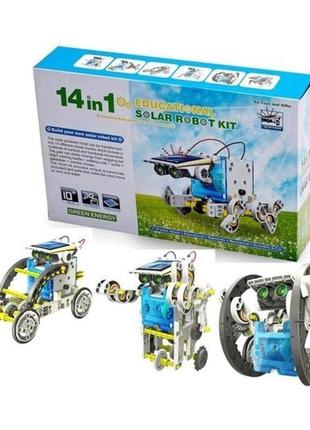 Дитячий розвиваючий конструктор робот solar robot kit 14 в 1 із сонячною панеллю та моторчиком10 фото