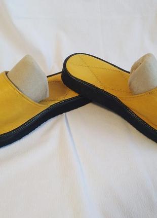 Сандалії шльопанці жіночі шкіряні капці жовті qo'da (розмір 37)