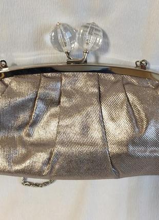Клатч жіночий святковий сріблястий нарядний сумочка accessorize3 фото