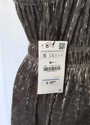 Сукня жіноча довга витончена сарафан оксамит zara (розмір 44-4...6 фото