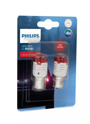 Комплект светодиодных ламп philips 11498u30rb2 p21w led 12v ultinon pro3000 red1 фото