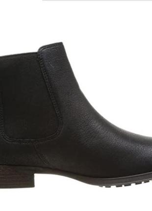 Черевики жіночі демісезонні челсі шкіряні чорні clarks3 фото